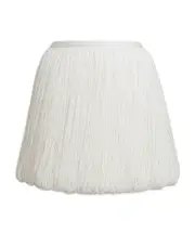 Knitted tassel wool mini skirt FR38 off white