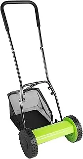 12” Manual Push Reel Lawn Mower Push Lawn Sweeper with 23L Collection Bag, 5 Blades