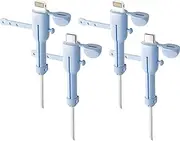 Pack of 4 Charging Cable Protectors, 2-in-1 Silicone Protection for Data Cable with Dust Cover, Protective Cover for Double-Sided Data Cable, Cable Breakage Protection, Suitable for iPhone