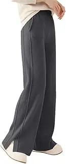 [Zadaos] Women's 100% Merino Wool High Waisted Wide Leg Pants Casual Loose Split Floor Pants