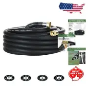 25FT Heavy Duty Rubber Garden Hose - 200psi Working Pressure, Kink-Resistant