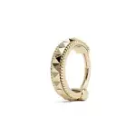 14K Solid Gold Pyramid Nose Clicker Ring Fits Helix, Cartilage, Tragus Piercings