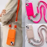 Crossbody Lanyard Case For iPhone 15 14 Pro Max 13 12 11 Card Slot Wallet Cover