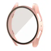 PC Full Cover Screen Glass Protector Shell Case - For Samsung Galaxy Watch 5th 4th 40mm (Rose pink)