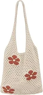 [COZYOFFI] Crochet Tote Bag Women: Knit Bag for Summer Vacation Travel Beachy