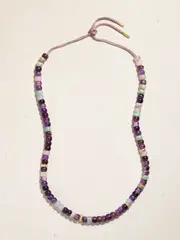 [Carolina Bucci] Carolina Bucci - Forte Beads Big Sur 18-karat Gold And Lurex Multi-stone Necklace - Dark purple - One size One size Purple