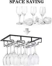 Wine Glasses Holder Stemware Glass Rack*Under Cabinet Bar Shelf Kitchen Organize