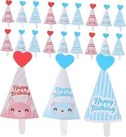 BESPORTBLE 45pcs Hat Cupcake Toppers: Mini Birthday Hats Cake Picks Party Decorations for Kids Birthday Cakes Baby Showers Party Supplies