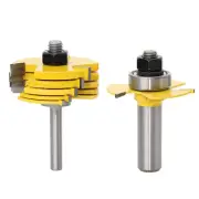 2x Tongue & Groove Router Bits 1/4" 1/2" Shank 3 Teeth Adjustable T Shape Bits