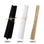 100Pcs Black/White/Wood color Reed Diffuser Replacement Stick Bathroom