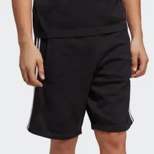 【adidas 愛迪達】3-STRIPE Short 男款 黑色 三線 刺繡 棉褲 休閒 運動 短褲 IA6351