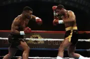 Mike Tyson Looks To Throw A Punch Against Alex Stewart Old Boxing Photo
