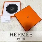 HERMES H Deco Black Bread & Butter Plate Round Plate Box Included