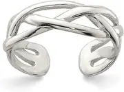 [JewelryWeb] 925 Sterling Silver Solid Polished Woven toe ring