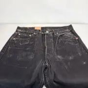 Vintage Levi's 501 Jeans W29"xL34" Button Fly Black Tie-Dye Effect 90's UK