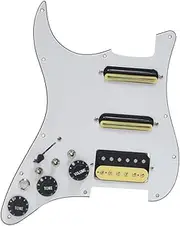 Aswalling White 3 Ply Left Handed Small Two-Rail Single Electric Guitar Pickup with Cutout with Singlecut Wiring Loaded Prewired Swith