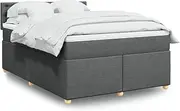 Box Spring Bed with Mattress Dark Grey Queen Fabric,Beds & Bed Frames 93.7KG-3289186