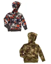 New Garanimals Boys Toddler Camouflage Micro Fleece Hoodie Zipper 12m 18m 24m