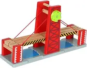 2-in-1 Lifting Bridge Toy Set Wooden for Train Tracks DIY Railroad Bridge Model Toys Encourage Imagination Motor Skills