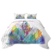 Colorful Rainbows and Starlight Pegasus Coverlet
