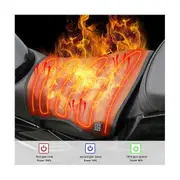 Motorcycle Heated Seat Cushion Electric Heated Seat Pad for Motorcycle, Snowmobile, and ATV with Un Black