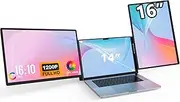 16" Laptop Screen Extender, Updated 1200P FHD Portable Monitor with 16:10 Aspect Ratio Screen, Rotation Detachable Screen, Laptop Monitor Extender Compatible with Windows, Mac, Chrome
