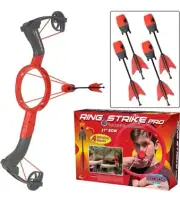 Funwares Ring Strike Archery Bow and 4 Arrows Launch Arrows Over 200 Feet