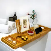 Luxury Bath Caddy Tray for Bathtub with Tablet Holder - Birthday Gifts for Wo...