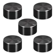 5pcs Potentiometer Knob Black Smooth Surface Knob 25mmx13mm Volume Control Knob
