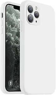 Vooii Compatible with iPhone 11 Pro Case, Upgraded Liquid Silicone with [Square Edges] [Camera Protection] [Soft Anti-Scratch Microfiber Lining] Phone Case for iPhone 11 Pro 5.8 inch - White