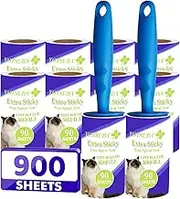 Yotsuba Lint Roller, Sticky Roller Value Set 900 Sheets for Pet Hair Removal, Dog and Cat Lint Remove Brush for Sofa, Bed, Carpet and More