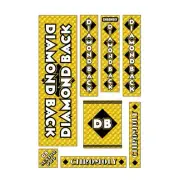Diamond Back - 1981-82 Senior Pro - team GOLD DB decal set - Old school bmx
