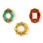 Peruvian Decorative Accent Mini Mirror 4In Set of 3 for Wall Home Decor | Wall H