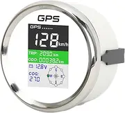 GPS Speedometer Waterproof Universal 85mm TFT Display for Cars Boats (White Dial Silver Bezel)