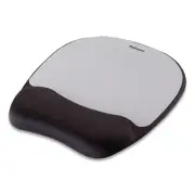 Fellowes 9175801 Memory Foam Mouse Pad with Wrist Rest - Black/Silver New