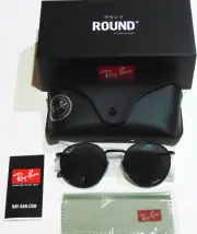 NEW RAY BAN ROUND II TITANIUM RB8237 3141K8 BLACK POLARIZED CHROMANCE 53-20-140