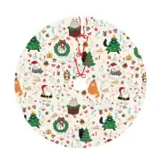 Christmas Cute Cat Christmas Tree Skirt 48 Inches Animal Tree Skirt Xmas Tree...