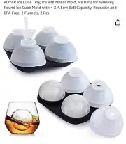 AOYAR Ice Ball Mold Ice Ball Maker BPA-free Silicone Ice Tray for Cocktail, Whis
