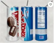 HOSTESS DING DONGS 20oz Skinny Insulated Custom Tumbler Lid Straw