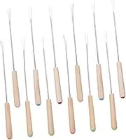 Gatuida 12pcs Stainless Steel Fondue Forks Dessert Server Skewers for Cheese Chocolate Stylish Heat Resistant Utensils for Romantic Dinners Special Occasions