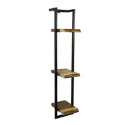 CR Live Edge Solid Timber Metal Frame 3 Tier Shelf