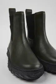 Ground MICHELIN Green leather ankle boots for women