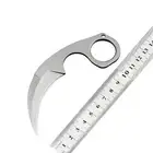 FOX CLAW Silver Mini Neck Karambit Fixed Knife Blade Camping Hunting Tactical AU