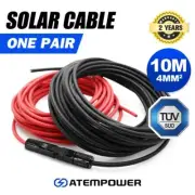 2x 10m Extension Cable Wire Connectors Solar Panel to regulator Cable 4mm2