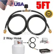 Upgraded 5FT 2 Way Y Splitter Adapter Hose CGA Propane Tank Converter Replace US