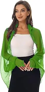 [Yhong] Women Chiffon Shawl Long Sleeve Sun Protection Tops Summer Bolero Shrug Open Front Cardigans Cover Ups
