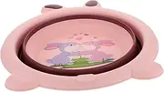 Baluue Collapsible Portable Wash Basin Bath Tub Bunny Pattern Design Leakproof Easy Cleaning Pink