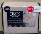 CHAPS by Ralph Lauren 6pc King Sheet Set with 4 Pillowcases Light Taupe/Beige