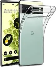 Google Pixel 6 Case, Pixel 6 Case, Google Pixel 6 Cover, [Slim Thin] [Shockproof] Flexible TPU Gel Rubber Soft Skin Silicone Protective Case Cover For Google Pixel 6 (Clear)