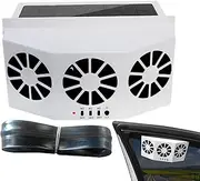 Car Window Vent Fan – Solar Powered Auto Exhaust Fan, 3‑Outlet Quiet Window Ventilation | Vehicle Air Circulation Fans with Battery, Portable Cooling System for Cars, SUVs, and Small Trucks